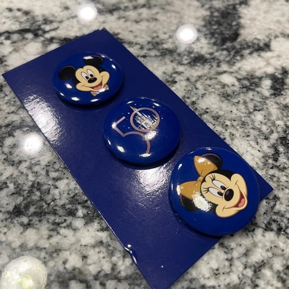Disney 50th Anniversary Mickey and Minnie buttons - Picture 3 of 4